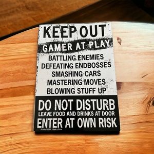 “KEEP OUT GAMERS AT PLAY” Door/Wall HangupSign